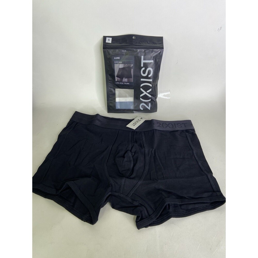 2xist Luxe Dream Low Rise Trunk Boxer Briefs Black Beauty Mens Size S